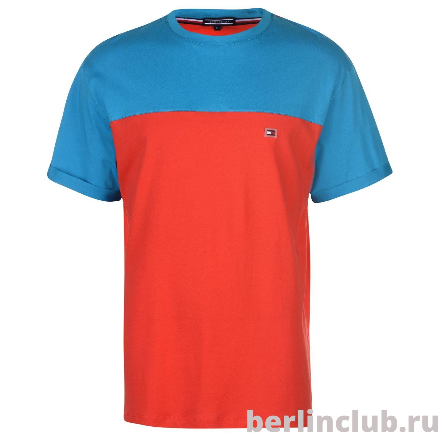 Мужская футболка Tommy Hilfiger колорблок красный-голубой - купить с доставкой по России, оплата при получении