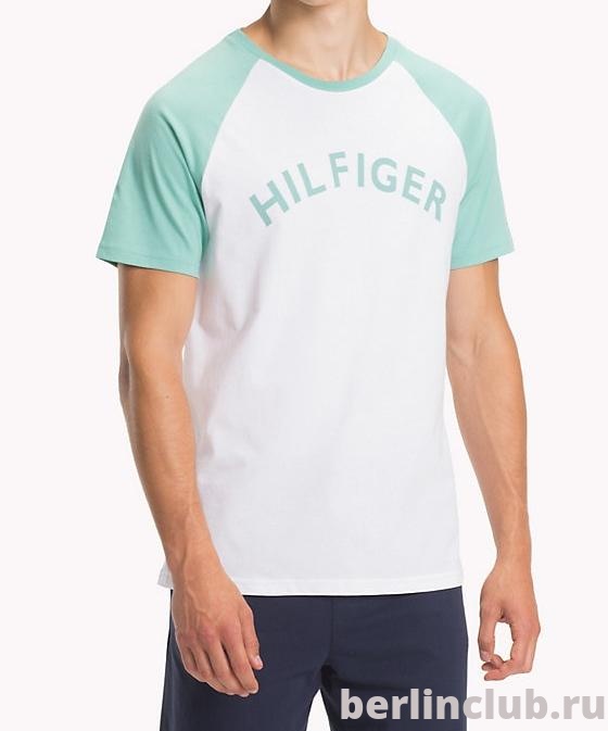 Белая хлопковая футболка Tommy Hilfiger 489 зеленый - купить с доставкой по России, оплата при получении