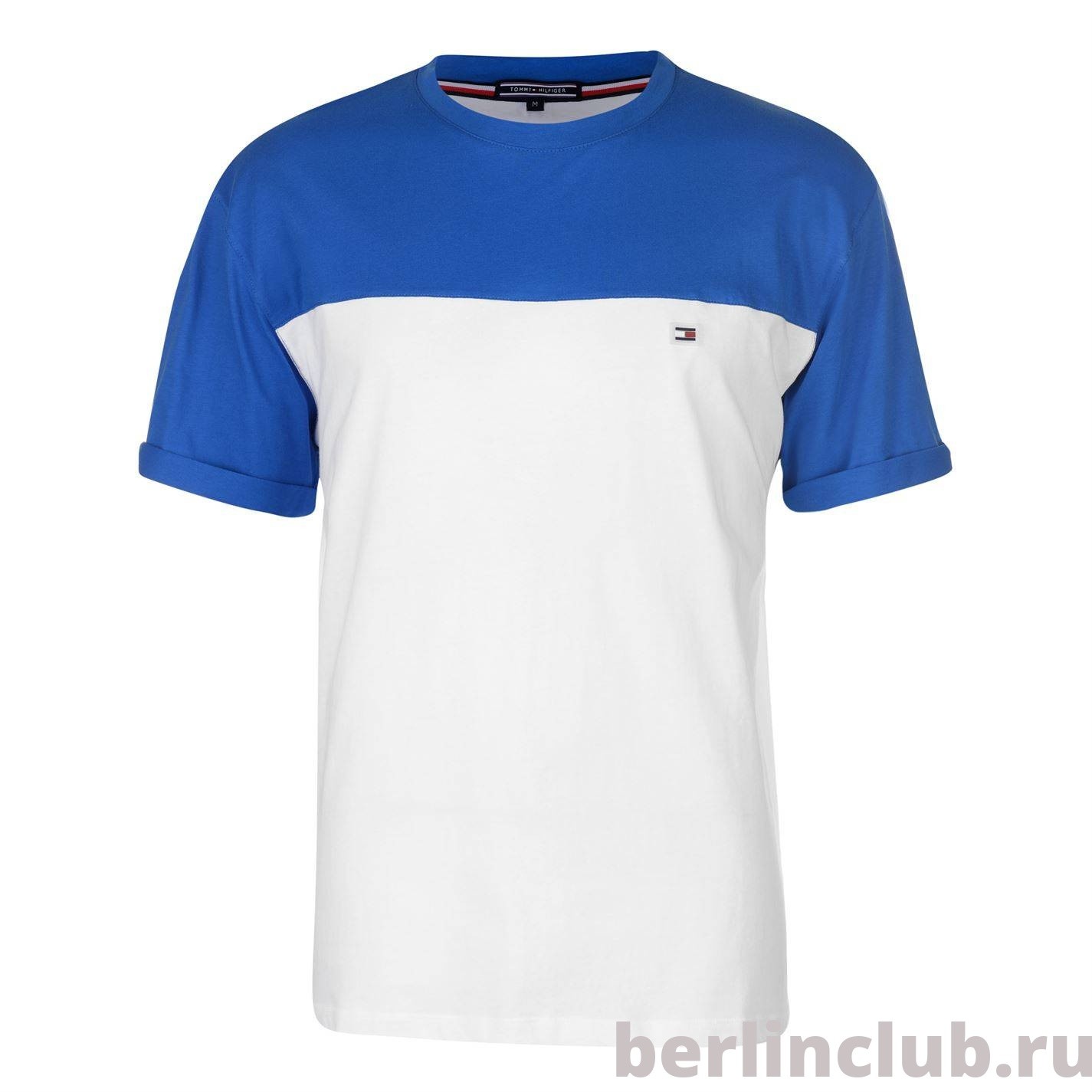 Мужская футболка Tommy Hilfiger колорблок синий-белый - купить с доставкой по России, оплата при получении